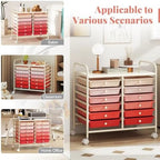 COSTWAY 12-Drawer Rolling Storage Cart, Utility Storage Organizer Cart - Image 6
