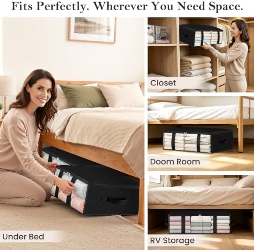 StorageRight Under Bed Storage Bags, 8 Pack, 40L, Black - Image 6