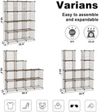 C&AHOME Wire Cube Storage, 12 - Cube Organizer Metal C Grids, Closet, Brown - Image 3