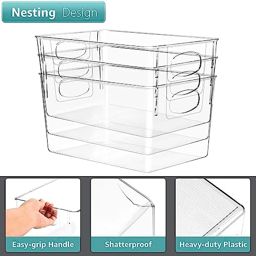 Sorbus Fridge Organizers and Storage, Clear Plastic Bins (Large, 8 Pack) - Image 4