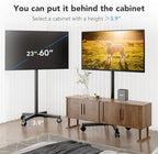 AX WABER Mobile TV Cart Stand with Wheels for 23-60" tvs, Height Adjustable, Portable Floor Stand Holds up to 88 lbs, Rolling TV Mount max VESA 400x400mm - Image 6