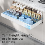 2PCS Expandable Pull Out Cabinet Organizer pots and pans organizer under cabinet Upgrade 3 Slide Rails Slide Out Drawers Roll Out Shelves Adhesive,Adjustable Width - Image 4