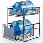 2 Tier Under Sink Organizer,Slide Out Kitchen Cabinet Organizer,Pull Out Pantry Storage with 2 baskets, Office Supplies,Kitchen,Bathroom Organizer with Sliding Drawer,Large Capacity,Multi-Use - Image 4