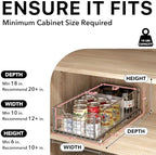 Simple Houseware Pull-Out Cabinet Sliding Basket, 17.2Dx9.7Wx5H, Chrome - Image 3
