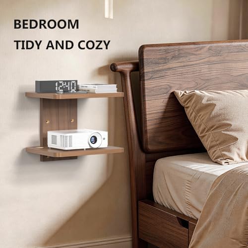WALI 2 Tier Floating TV Wall Shelf for Projector, DVD Player - Image 6