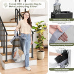 SOLEDI 160L Laundry Hamper 3 Section, Extra Large Laundry Hamper with Lid, Dirty Clothes Hamper with Sturdy Handle, Large Laundry Basket Organizer for Laundry Room, Bedroom, Hampers for Laundry - Image 3