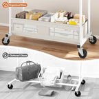 Clothes Rack 210 LBS Double Rods Extra Storage Basket - Image 5