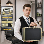 Barber Accessory Case Profesional Barbers Briefcase Tool Case (Gold) - Image 5