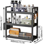 Bathroom Counter Organizer, 3-Tier Bathroom Shelf for Bathroom Kitchen Bedroom,Ideal for Organizing Cosmetics, Perfumes, Soaps, Lotions, and More(Black) - Image 2