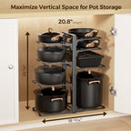 LAMU 8-Tier Heavy Duty Pots and Pans Organizer under Cabinet, 20.8" H - Image 2