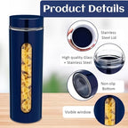 Mimorou 6 Pack 60 oz Airtight Stainless Steel Kitchen Canisters, Navy Blue - Image 4