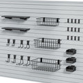 35Pcs Slatwall Accessories Kit, with Slatwall Hooks, Baskets, Shelves, Bins by FOFARY
