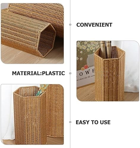 Alipis Woven Umbrella Stand for Entryway Freestanding Umbrella Holder Basket Storage Rack Tall Floor Woven Bucket Flower Vase for Canes Walking Sticks Organizer - Image 6