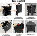 Foldable Utility Cart,Rolling Crate Heavy Duty Shopping Cart with 360° Silent Wheel with Brake System,55L Capacity,Transport Weight up to 177 Pounds,Travel Shopping Moving Luggage Office Use - Image 6
