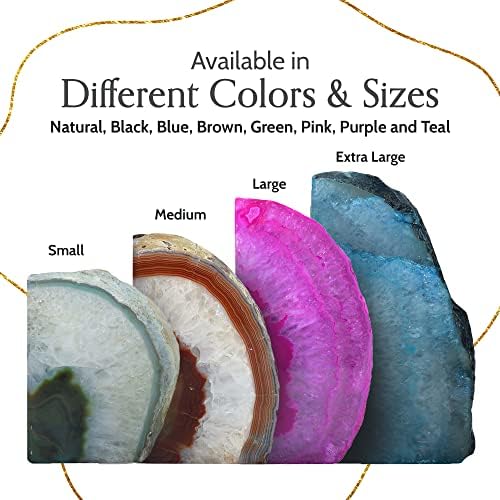 Nature's Decorations Brown Agate Bookends – A+ Grade Geode Heavy Duty Decorative Stone Crystal Book Ends for Shelves & Bookcases, Natural Polished Bookshelf Decor, 1 Pair 2-3Lbs - Image 5