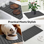 Large Stone Dish Drying Mats for Kitchen Counter, Fast Drying Collapsible Drying Mat, Eco-Friendly Absorbent Diatomaceous Earth Mats for Dishes Cups, Match Any Countertop (Dark Gray 24"×16" & 8"x4") - Image 7