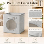 Fabric Storage Cubes with Mesh Window, 11'' Cube Storage Bin, Gray, 4 Pack - Image 4