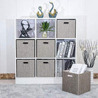 Posprica Storage Bins,11×11 Foldable Storage Cubes Boxes Container Closet Organizer Shelf Cabinet Bookcase,Thick Fabric Drawer Container - 4pcs,Coffee - Image 6