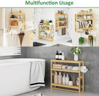 RRX Bathroom Shelf Storage Organizer, Shelf 3-Tier Adjustable Layer, Beige - Image 6