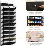 KEEPJOY Large Capacity Over the Door Shoe Organizer, 10-Tier Mesh Hanging Shoe Rack with 20 Wide Deep Pockets, Holds 20–30 Pairs of Sneakers and Boots, Door Hanging Shoe Holder (Piano White) - Image 3