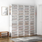 ROJASOP Shoe Storage Cabinet, 12-Tier Shoe Organizer 96 Pairs Extra Large Plastic Shoe Rack with Covers Portable Shoe Rack Organizer with Doors Big Shoe Rack for Closet Entryway Bedroom - Image 2