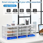 Mail Sorter Adjustable Countertop Mail Holder, Heavy Duty Literature Organizer, Student Mailbox for Classroom, Desktop Bill Paper Organizer for Office Home School, 12 Compartments, White - Image 4
