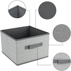 DAYARD Fabric Bins [3-Pack], Foldable Cube Baskets Storage Boxes for Shelves, Closet, Bookshelf, Nursery Organizer Containers, 11 x 11 x 8 inch Grey - Image 4