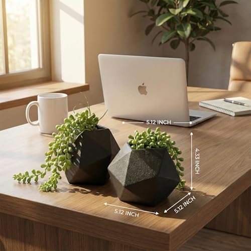 AceList Cast Iron Bookends Set of 2, Geometric Heavy Duty, Matte Black - Image 6