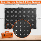 ENJOYWOOD Metal Pegboard 4 PCS 24"×16" Wall Organizer Kit Storage Panels - Image 5