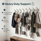 Coat Rack Wall Mount – Brushed Nickel 24 Inch Stainless Steel Hook Rail with 8 Heavy Duty Double Coat Hooks – Wall Mounted Coat Hanger for Entryway, Bathroom, Bedroom, Towel, Hat Organizer - 2 Pack - Image 5