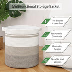 OIAHOMY 58L Laundry Baskets-Laundry Hamper, Storage Basket with Handles, Decorative Basket for Living room, Woven Storage Basket for Toys Bin, Pillows, Blankets, Clothes-18x16in-Gradient Brown - Image 5