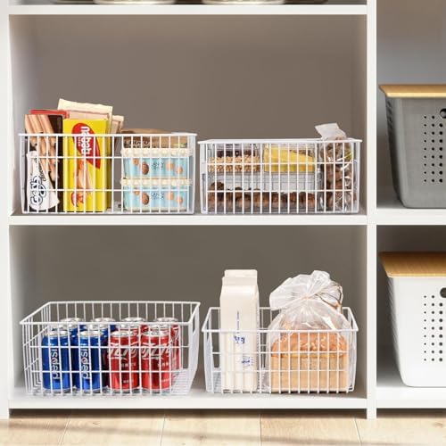 Orgneas Upright Freezer Organizer Bins Metal Wire Storage Container Basket - Image 7