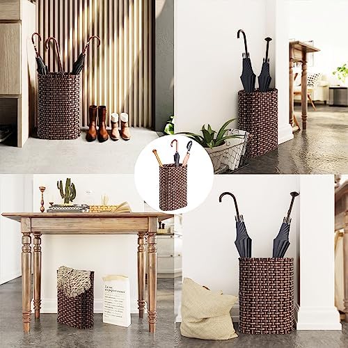 PEMAR Espresso Slim Umbrella Stand for Entryway, Waterproof Resin - Image 7