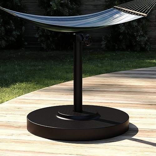 California Umbrella 50 lbs. Round Concrete Weighted Powdercoated Steel Umbrella Base, Black Frame, One Size , CFMT160-Black - Image 2