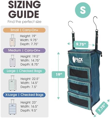 Pack Gear Hanging Carry-On Organizer - Our Standard Hanging Luggage Organizer Fits Any Carry On - Our Packing Cubes For Travel Use Mesh Windows to Make Finding Clothes Easy (Green, S) - Image 5