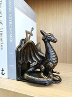Book Ends - Decorative Book Stopper - Shelves Bookend Support Holder, Unique Dragon Design, Heavy Duty Set 2 - Image 6