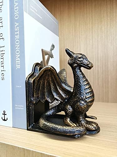Book Ends - Decorative Book Stopper - Shelves Bookend Support Holder, Unique Dragon Design, Heavy Duty Set 2 - Image 6