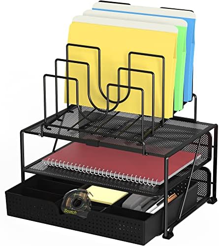 Deco Brothers Desktop File Organizer with Double Tray and 5 Folder Stand by DecoBrothers