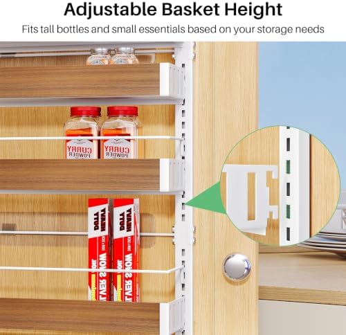 SNTD 8 Tiers Wooden Over the Door Organizer, 17" W x 6" D x 69" H, Walnut - Image 4