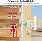 SNTD 8 Tiers Wooden Over the Door Organizer, 17" W x 6" D x 69" H, Walnut - Image 4