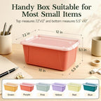 GAMENOTE 6 Qt Storage Bins with Lids, Morandi 6 Pack, Stackable Boxes - Image 6