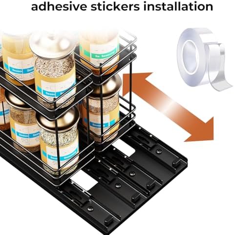 Mystozer Pull Out Spice Rack Organizer for Cabinet, Slide Out Spice Racks - Image 4