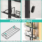 DTUQYX Over Door Shoe Rack - 8 Tiers Adjustable Heavy Duty Metal Hanging Shoe Rack for Closet Door, Space Saving Wall Mounted Shoe Storage Organizer for Shoes & Accessories, 67.52"x17.91"x9.84" - Image 3
