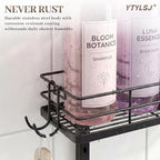 4-Tier Hanging Shower Caddy for Handheld Showerhead, Matte Black - Image 6