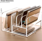 SANRUI Clear Acrylic Mail Organizer with 5 Compartments and 1 Drawer - Image 5