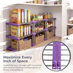 BLULEE Expandable Cabinet Organizer, Adjustable Storage Shelf Purple - Image 3