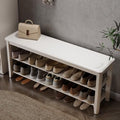 AQIMUELE Wood Shoe Rack Bench, 2 Tier Shoe Rack for Front Door Entrance by AQIMUELE