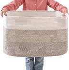 ICERZCZ Extra Large Blanket Basket for Living Room Gradient Brown 25x16x16 by ICERZCZ