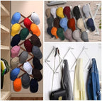 Dseap Accordian Wall Hanger: 16” High Wooden Wall Expandable Coat Rack, Hat Rack Holder, Accordion Hook for Baseball Caps, Coats, Mugs, 20 Peg Hooks, Natural - Image 3