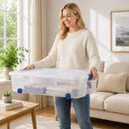 66 Qt Plastic Under-Bed Storage Bin with Wheeled&Lid for Home and Closets - Image 6